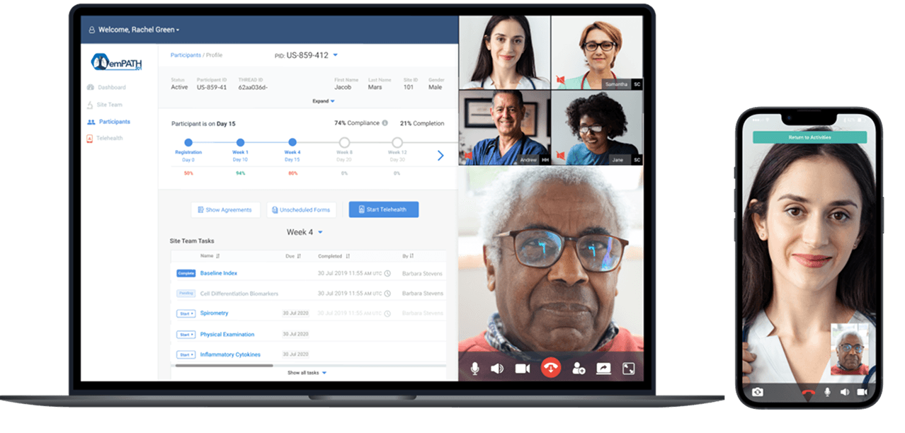 THREAD virtual visit platform across laptop and mobile devices